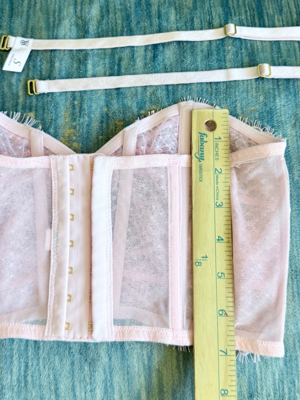 Victoria’s Secret Pink Lace Corset Top Heart Rhinestone Bustier Small - Picture 7 of 9